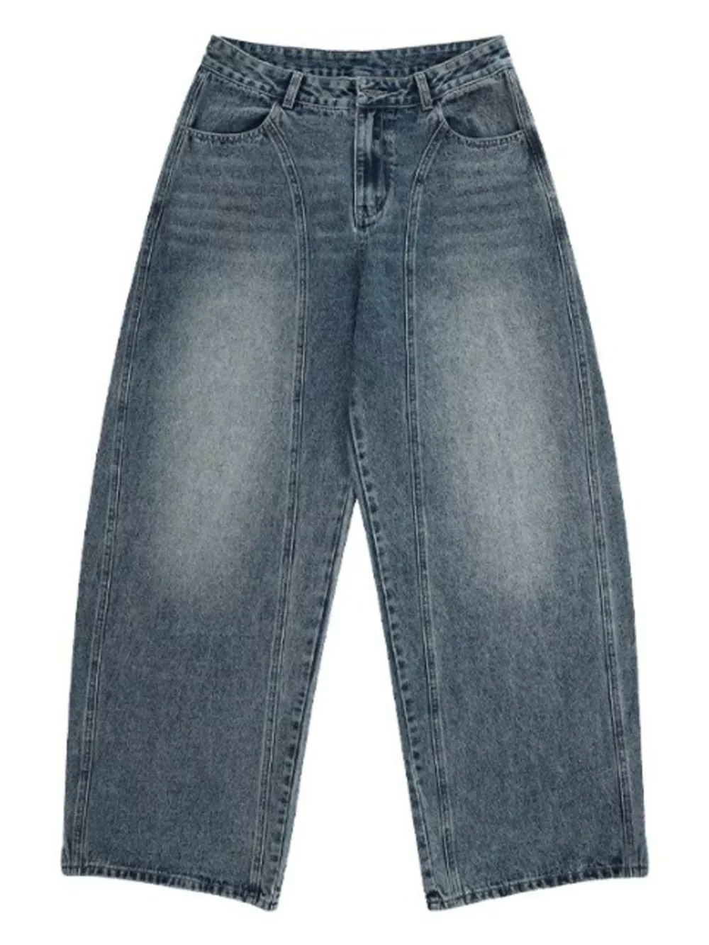 Men's Wide Leg Washed Jeans, image 5