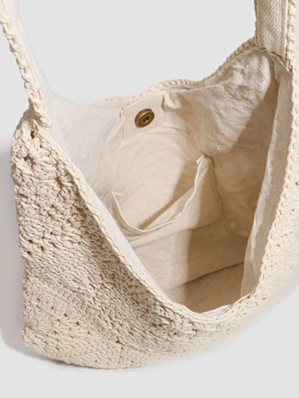 Bohemian Crochet Hollow-Out Tote Bag, image 6