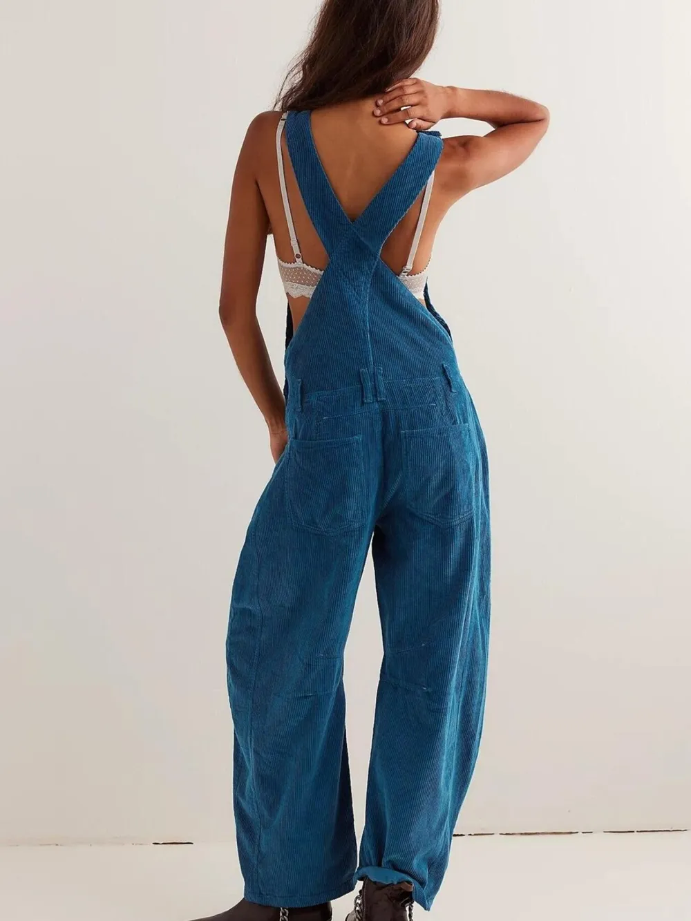 Corduroy Wide-Leg Overall with Adjustable Straps, image 11