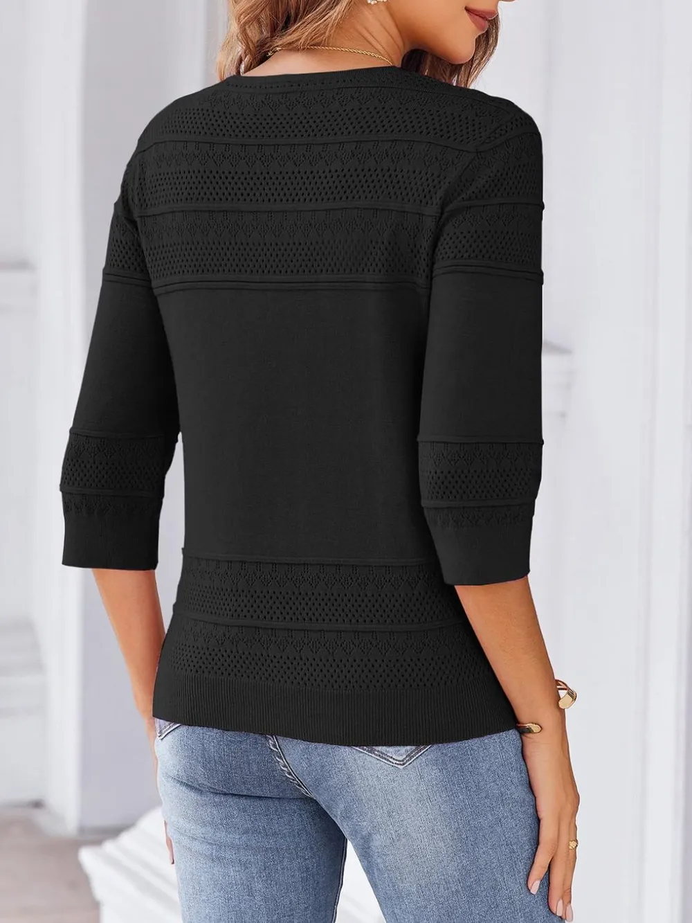 Button Up 3/4 Sleeve Cardigan, image 12