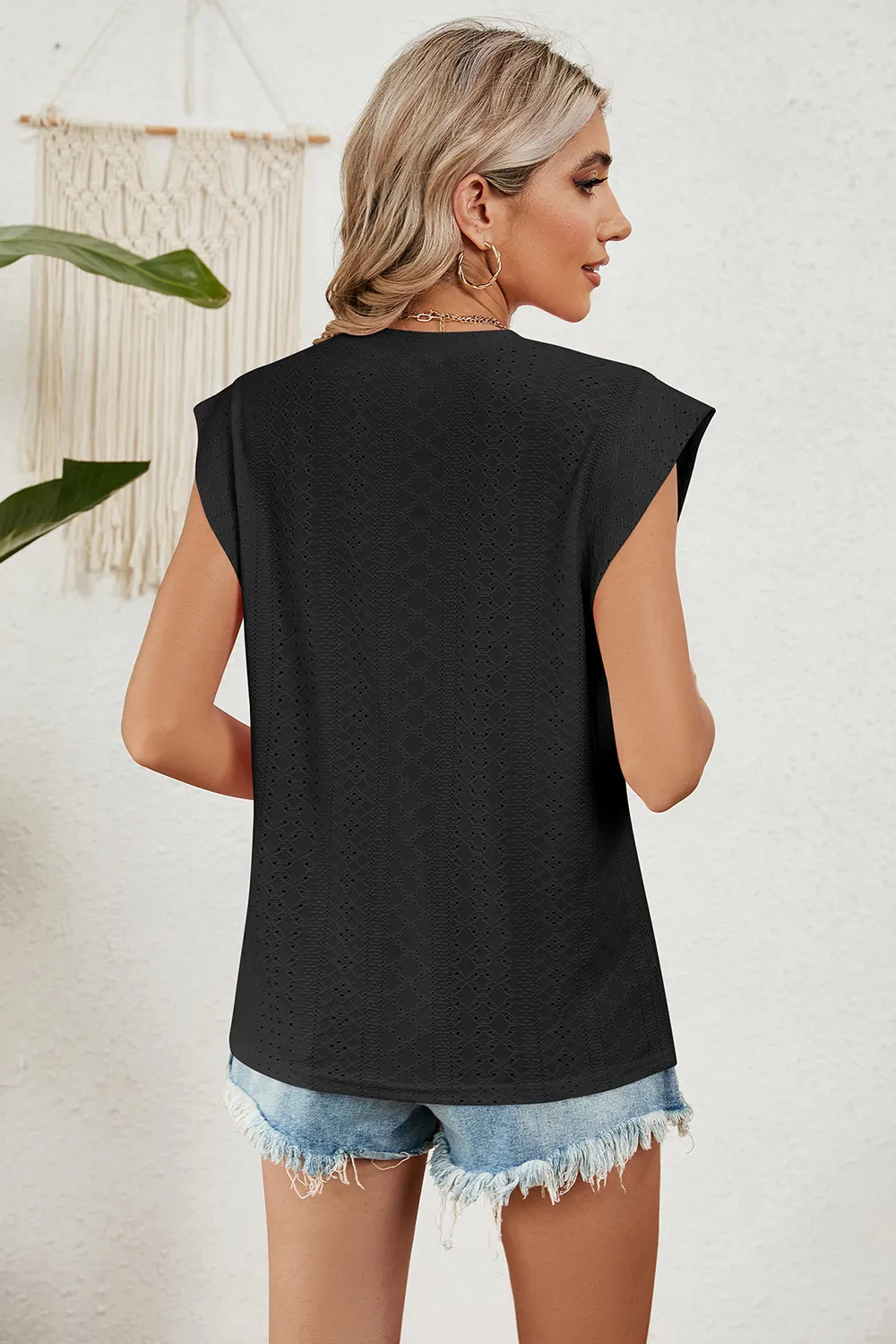 Eyelet Round Neck Tank, image 12
