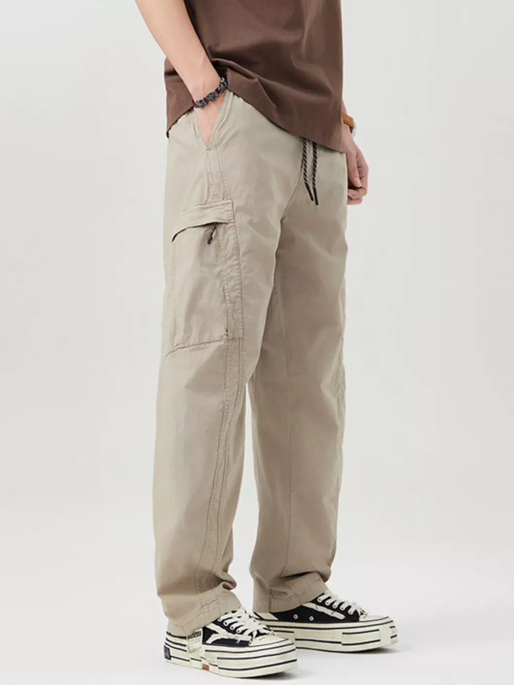 Men's Full Size Wide Leg Cargo Pants Plus Size, image 2