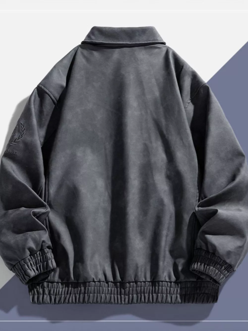 Men's Plus Size Embroidered Elastic Waist Casual Jacket, image 5