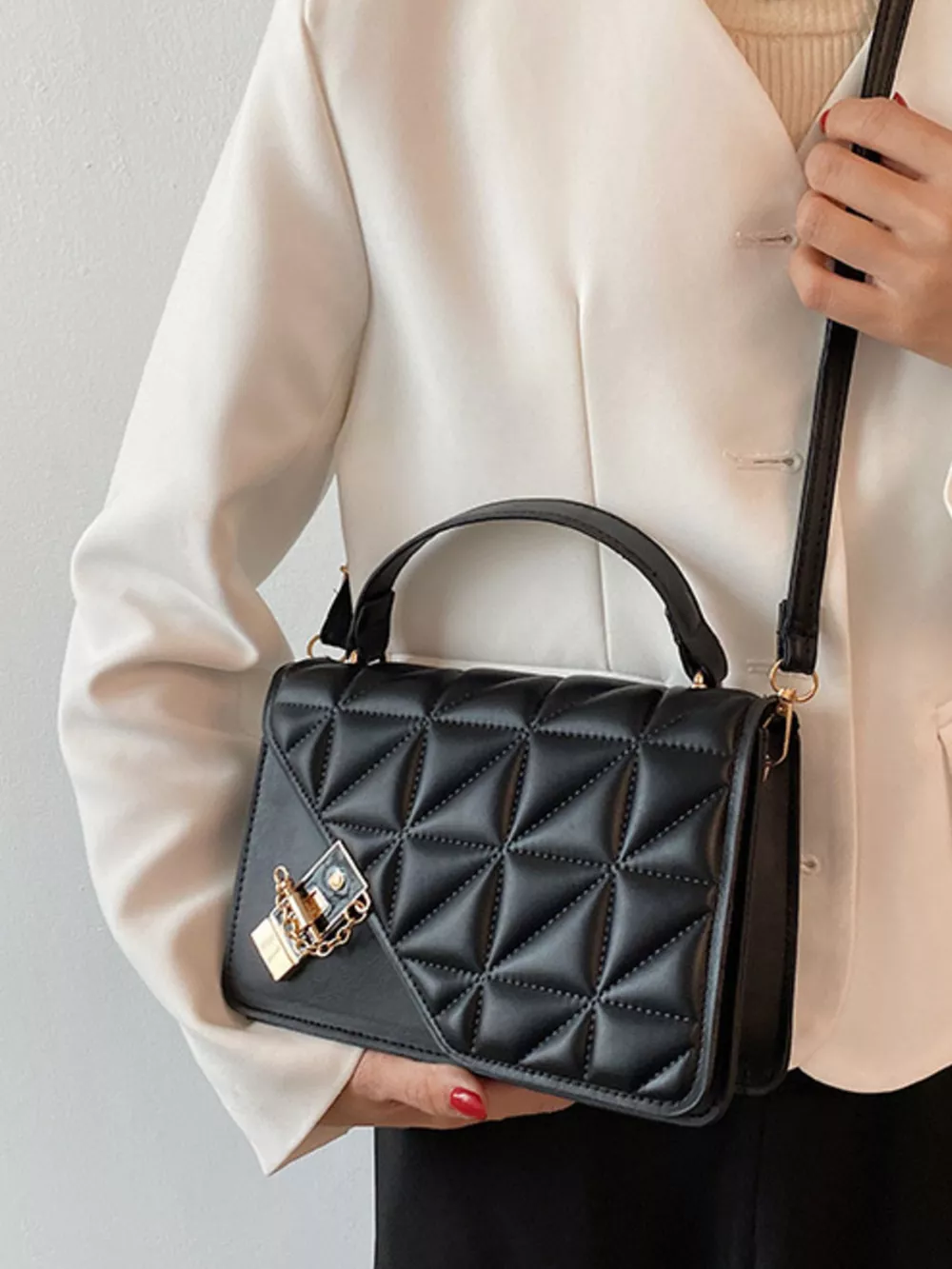 Quilted Flap Crossbody Bag, image 12