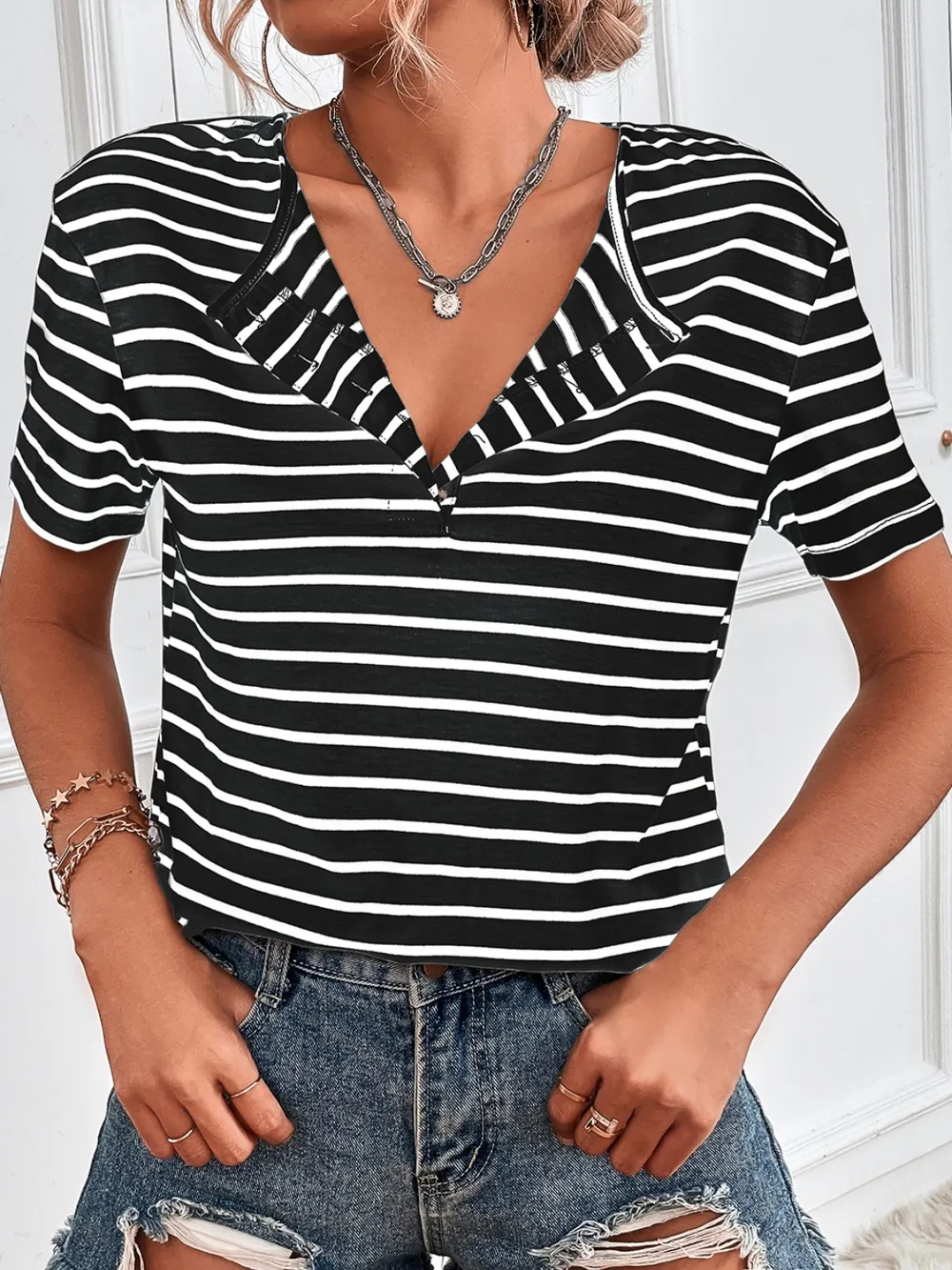 Striped Short Sleeve Top, image 13