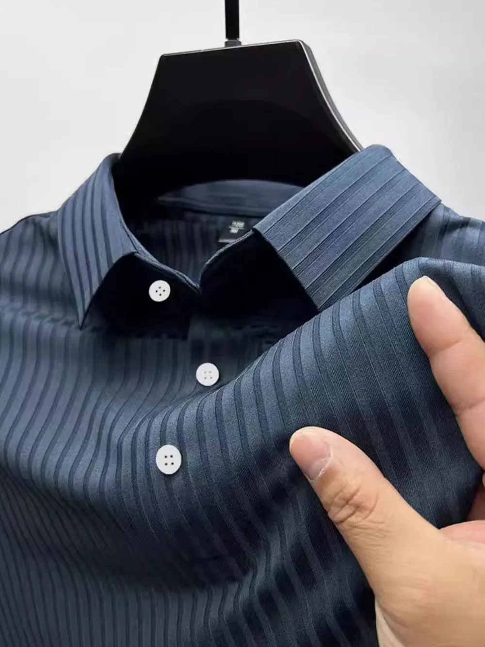 Men's Full Size Button Detail Short Sleeve Polo Plus Size, image 2