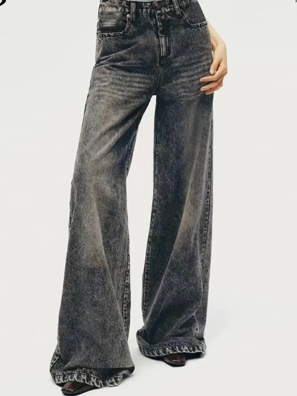 Men's Vintage Washed Wide Leg Jeans, image 5