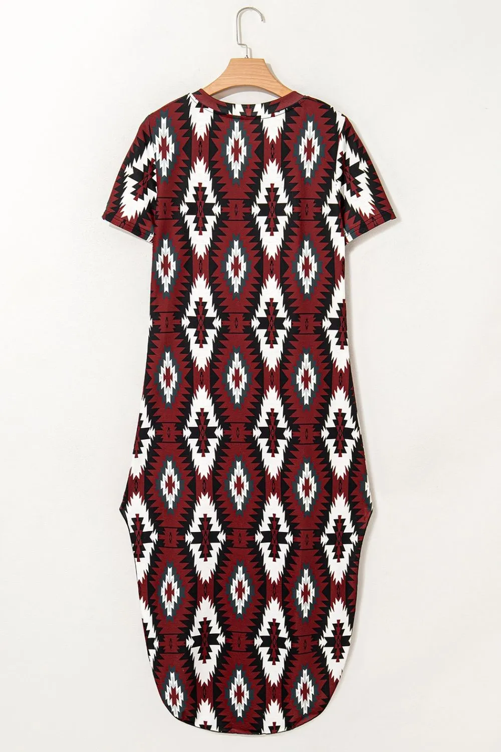Aztec Print V-Neck Midi Dress, image 17