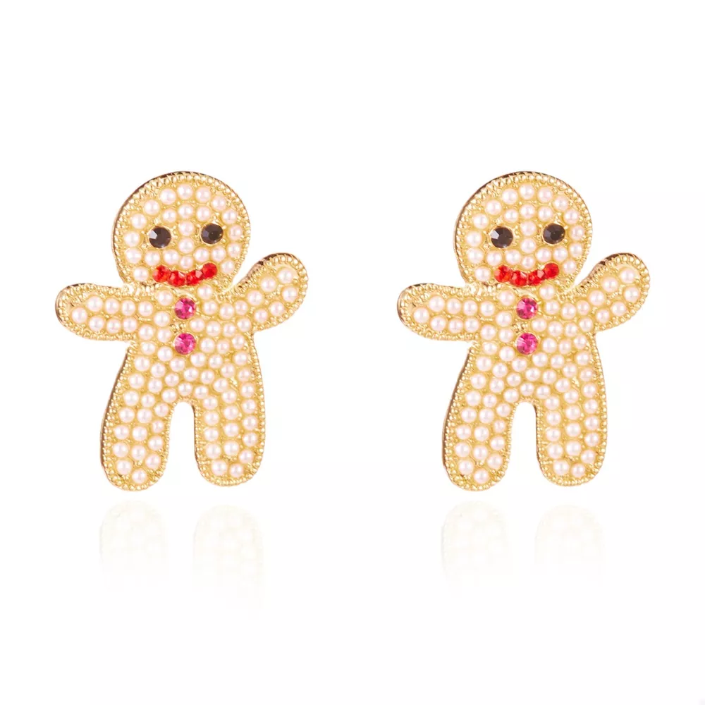 Alloy Gingerbread Man Stud Earrings, image 8