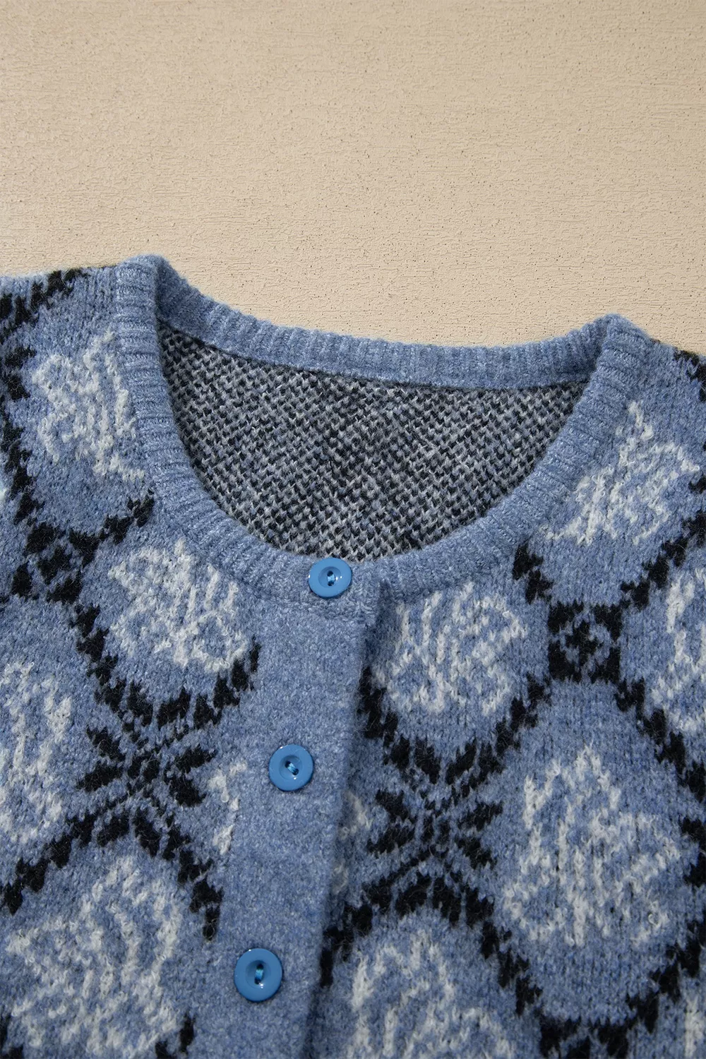 Short Sleeve Button Front Boho Knit Top Cardigan, image 5