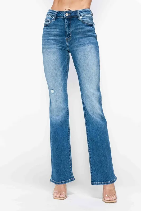 Full Size Distressed High Rise Jeans with Pockets, image 9