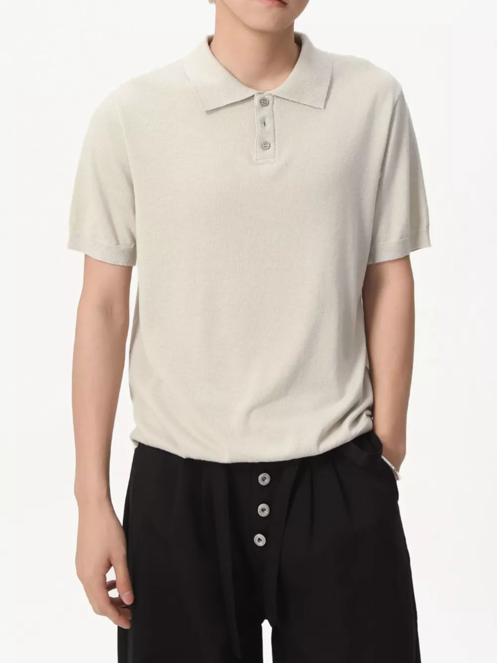Men's Button Detail Short Sleeve Polo, image 4