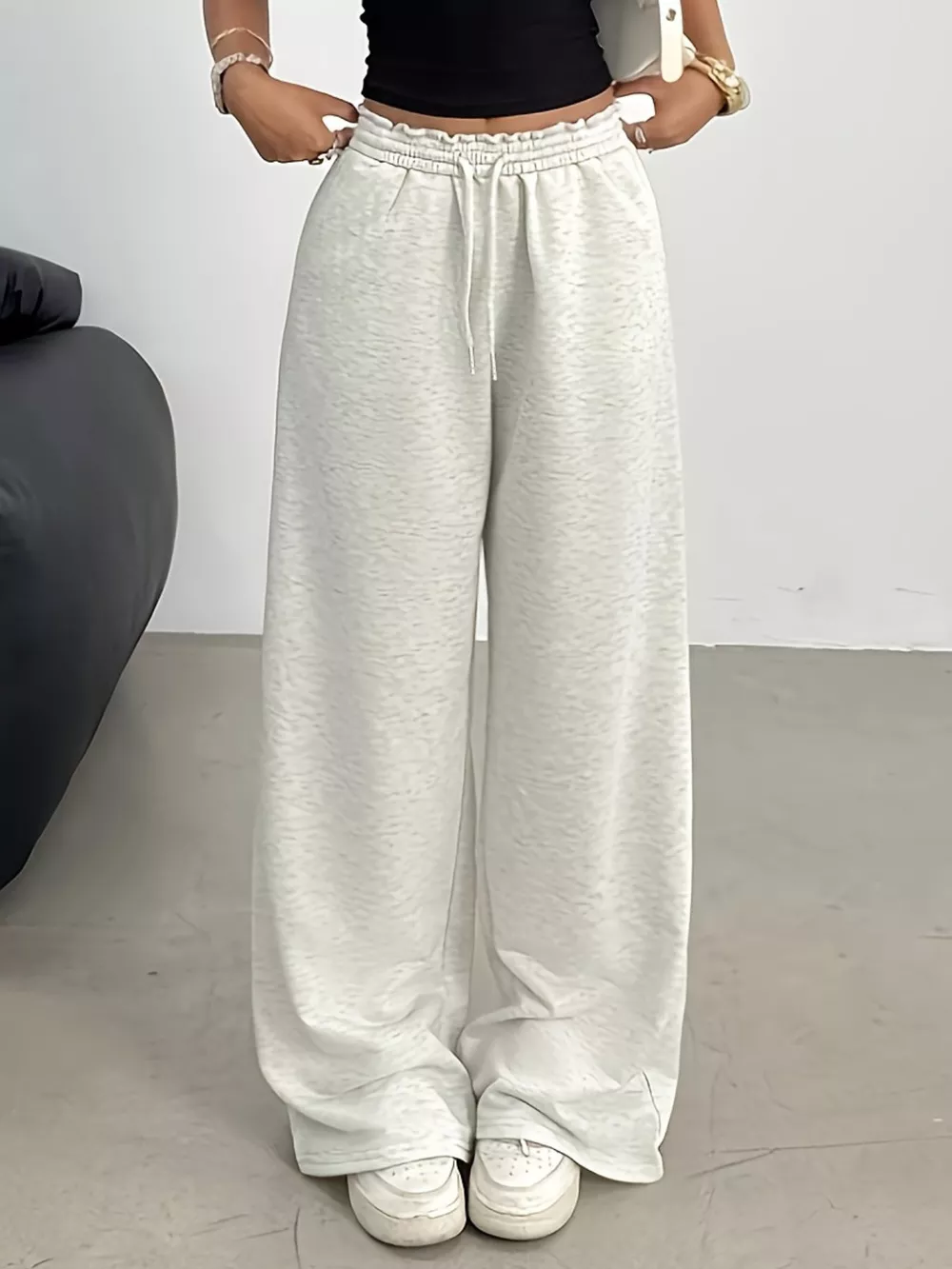 Wide Leg Drawstring Sweatpants, image 4