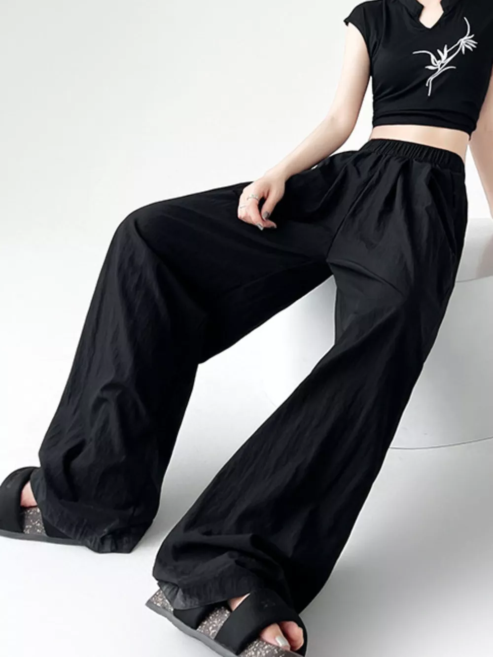 High-Waisted Loose Fit Wide-Leg Casual Pants, image 15