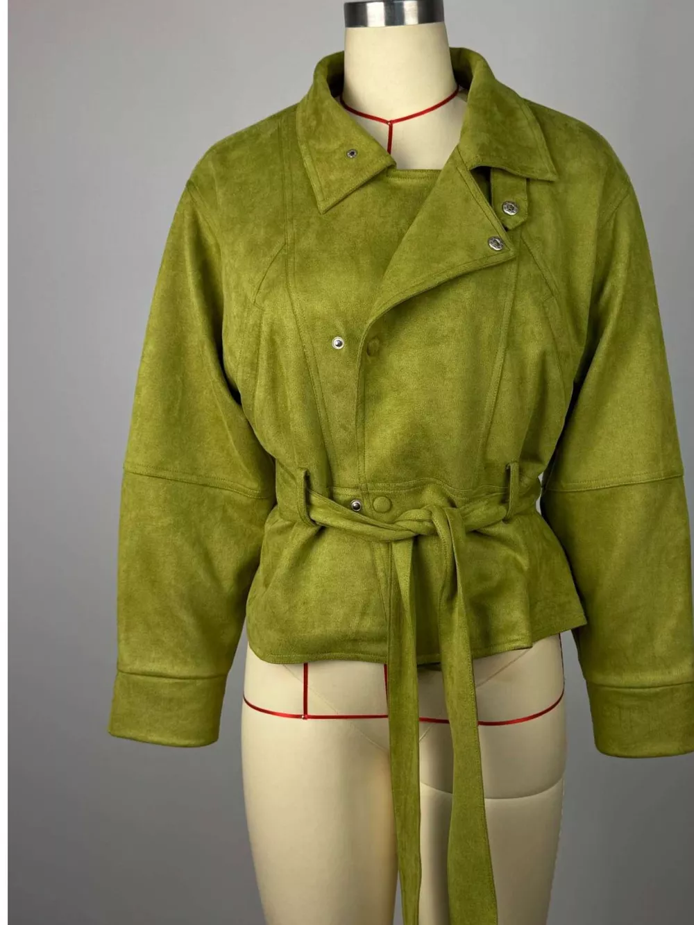 Tie Waist Long Sleeve Cropped Jacket, image 6