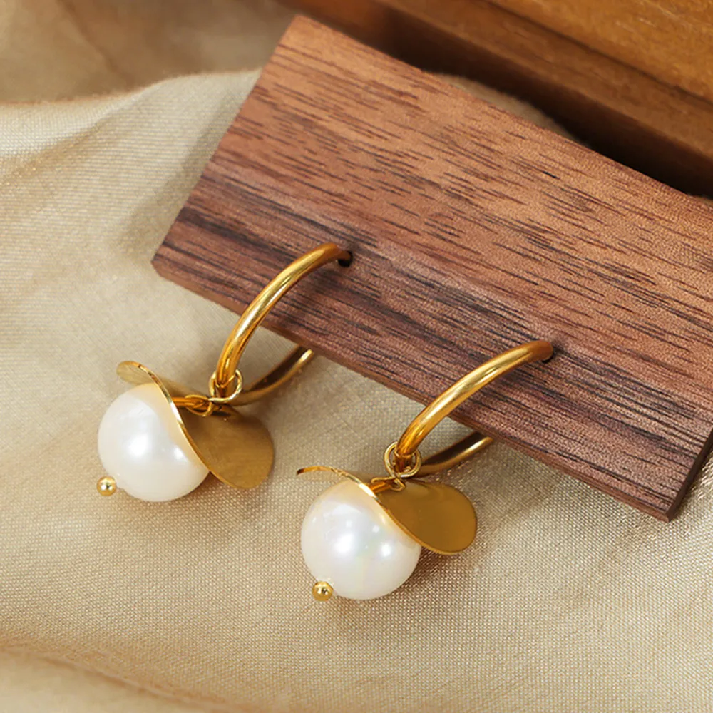 18K Gold-Plated Bead Dangle Earrings, image 6