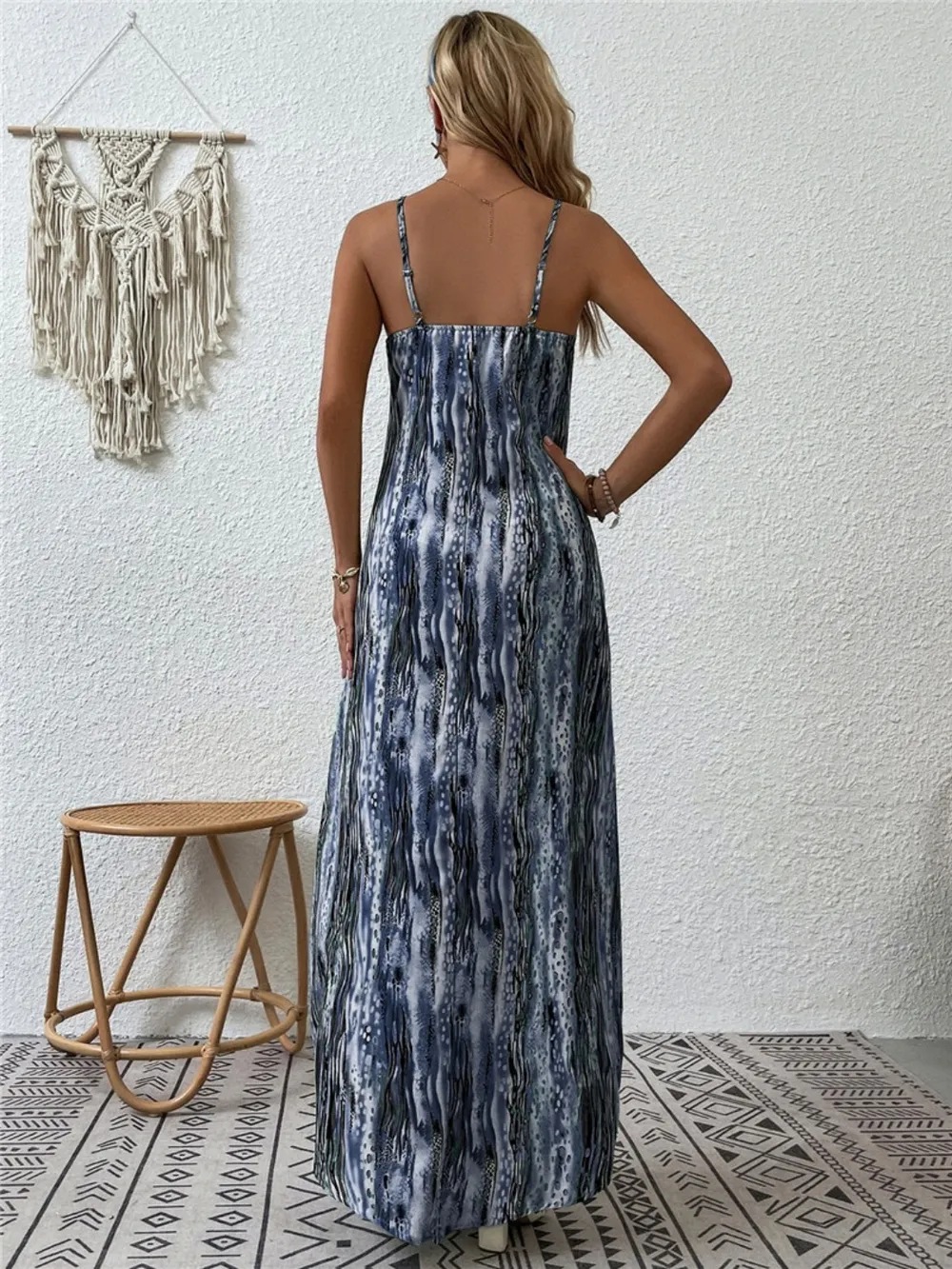 Full Size Printed Scoop Neck Maxi Cami Dress, image 12