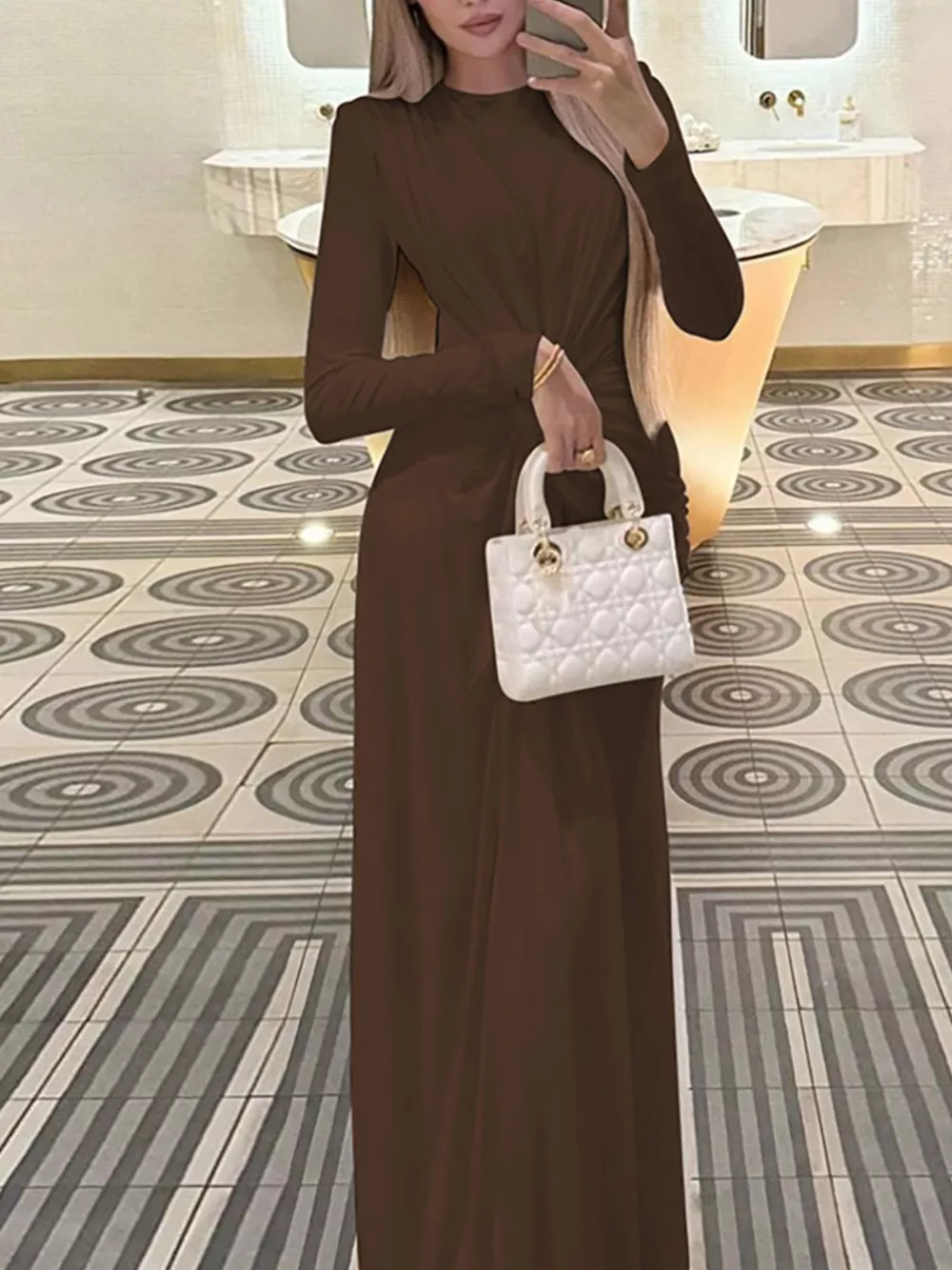 Twisted Long Sleeve Maxi Dress, image 28