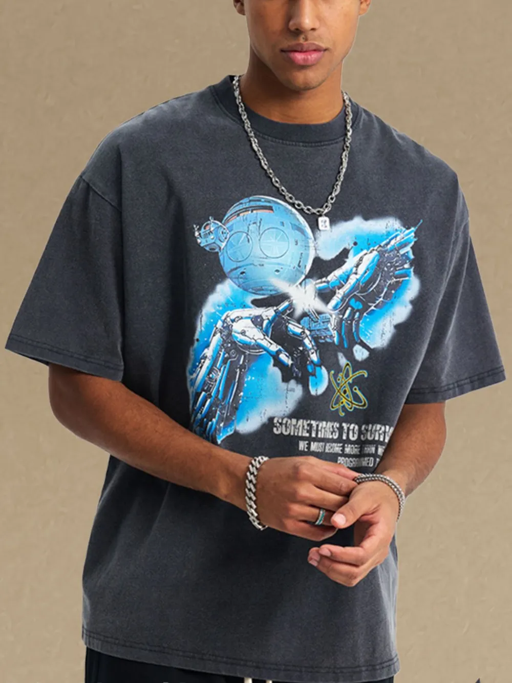 Men's Graphic Round Neck Half Sleeve T-Shirt