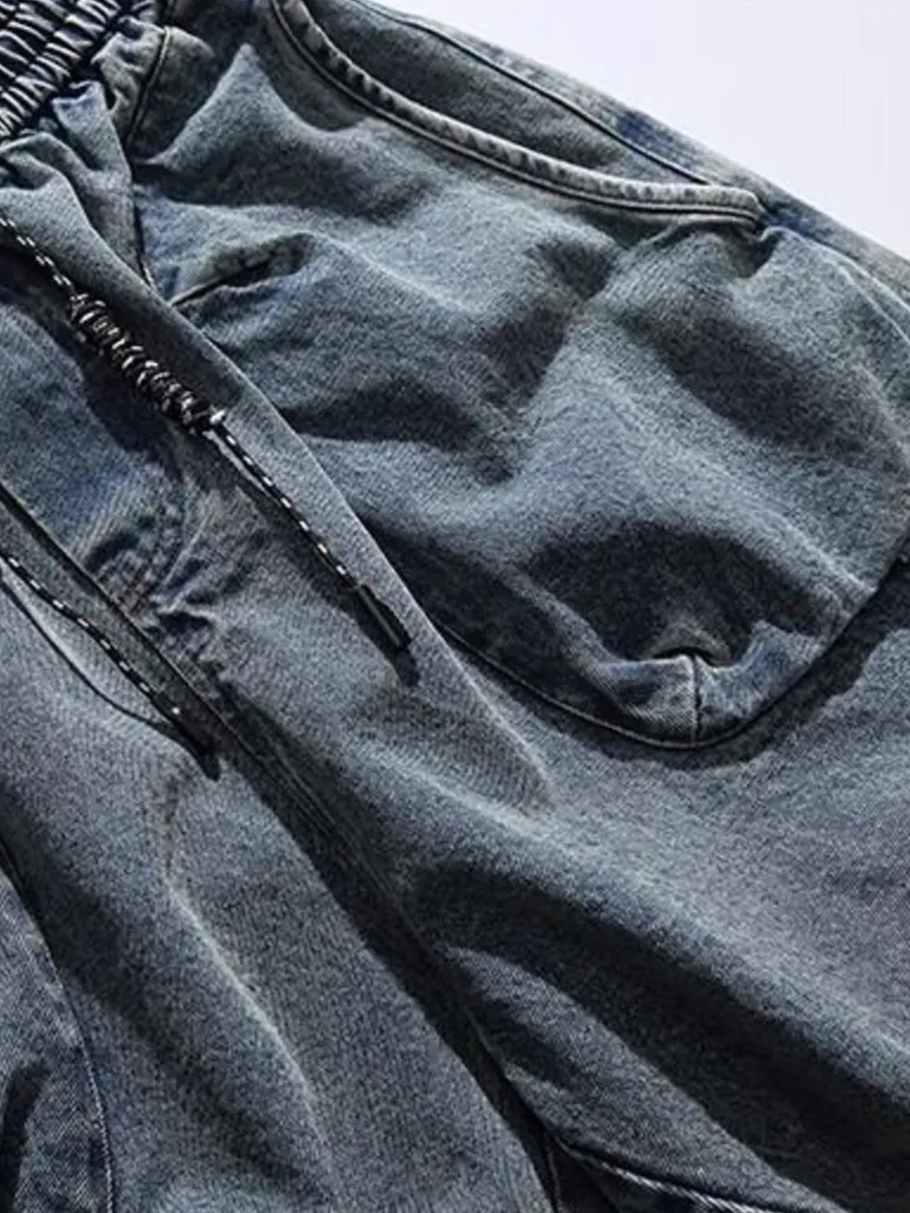 Men's Washed Loose Fit Denim Shorts, image 4