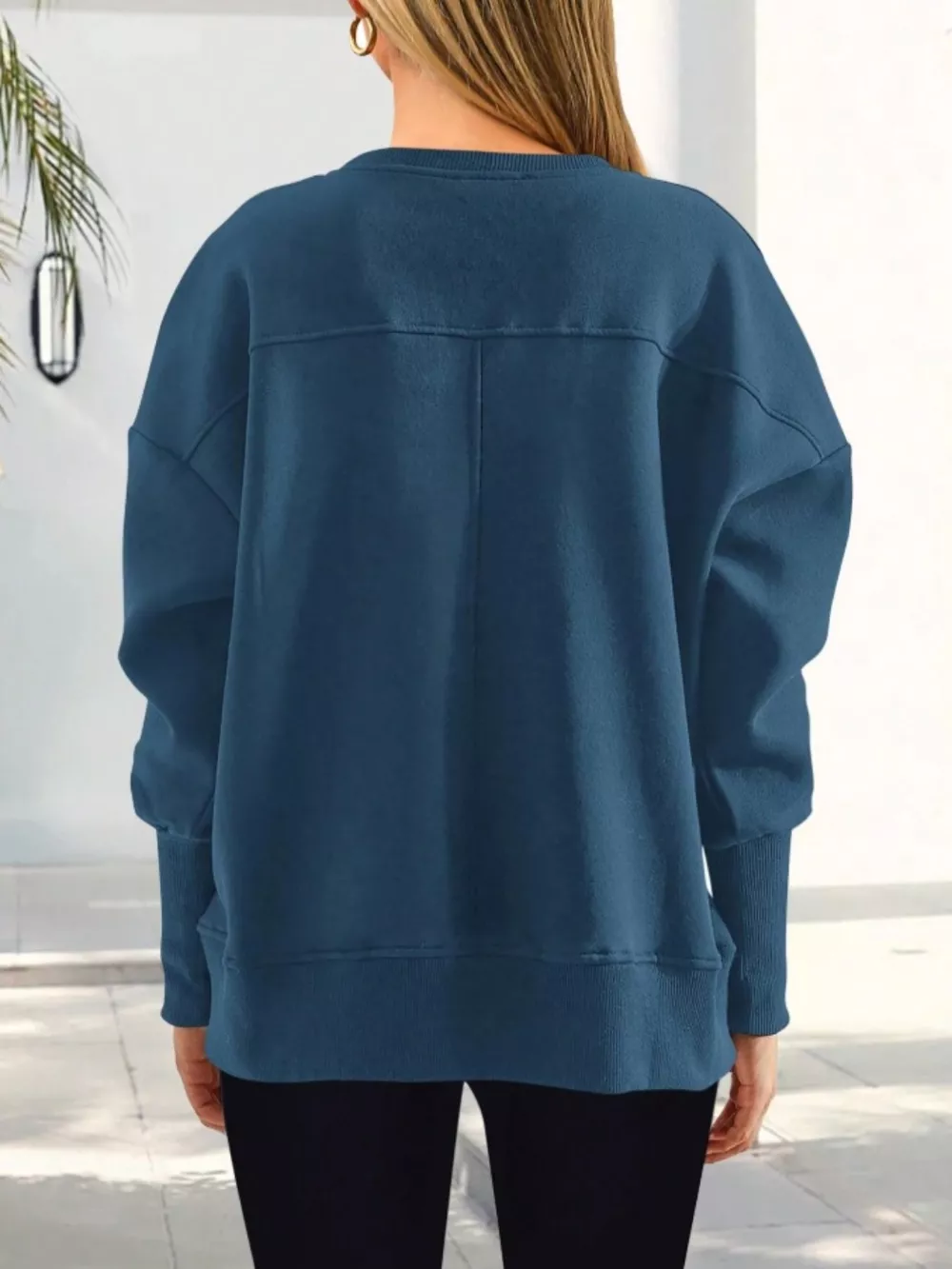 Casual Loose Side Slit Sweatshirt, image 6