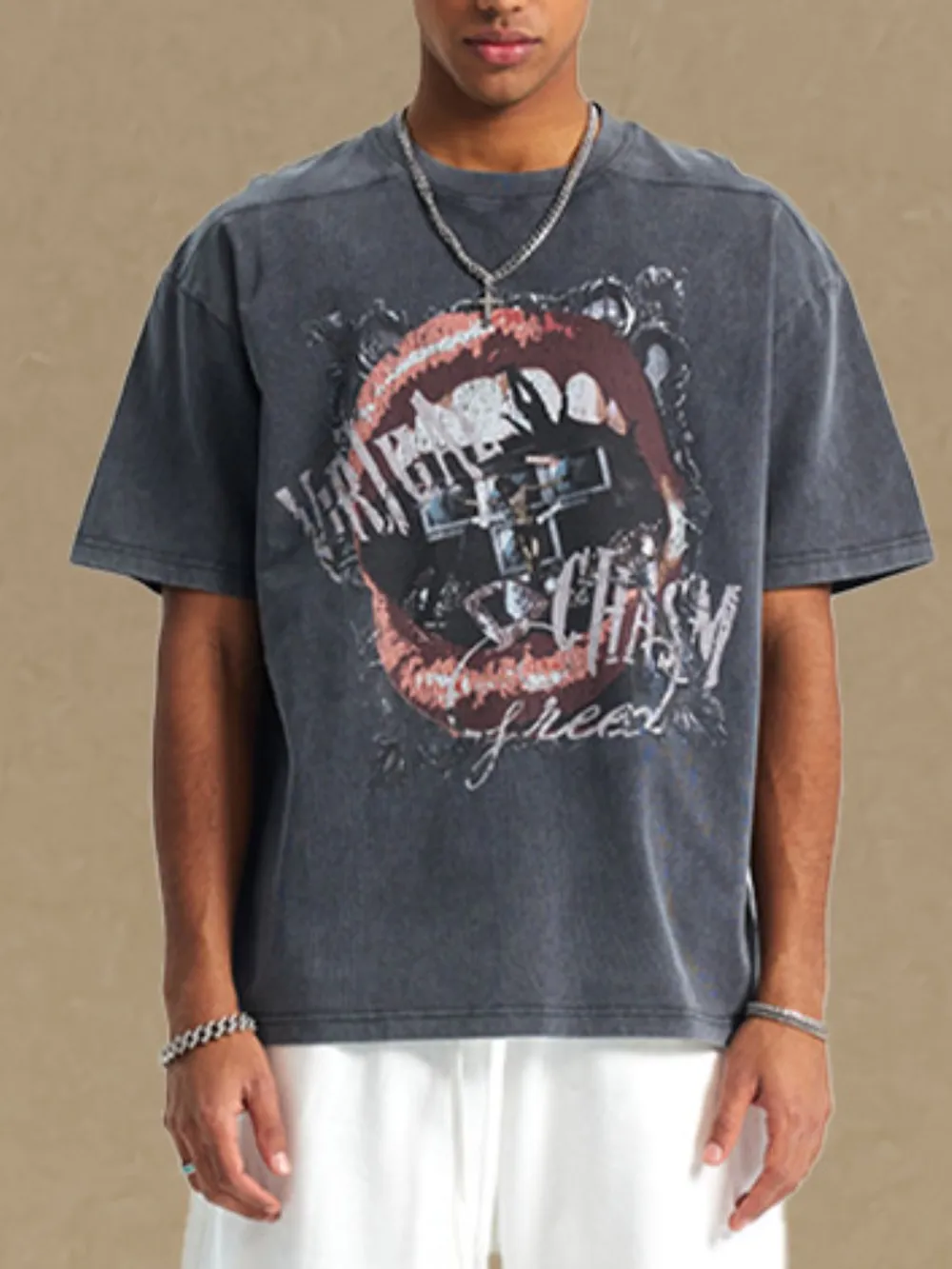 Men's Graphic Round Neck Half Sleeve T-Shirt, image 3