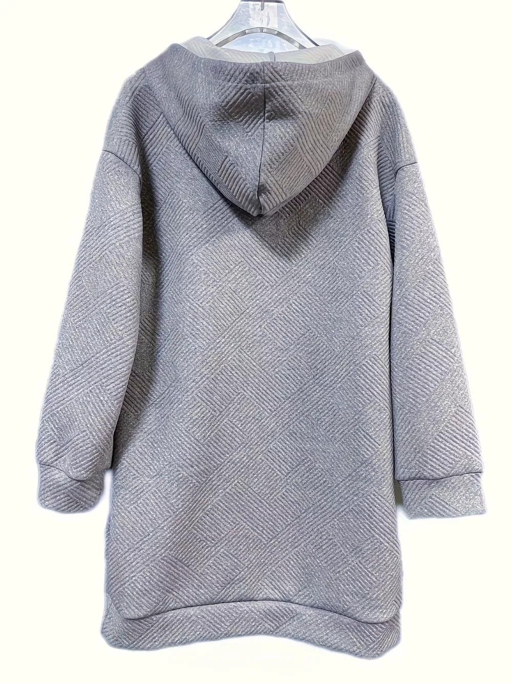 Casual Textured Hooded Sweatshirt Dress, image 2
