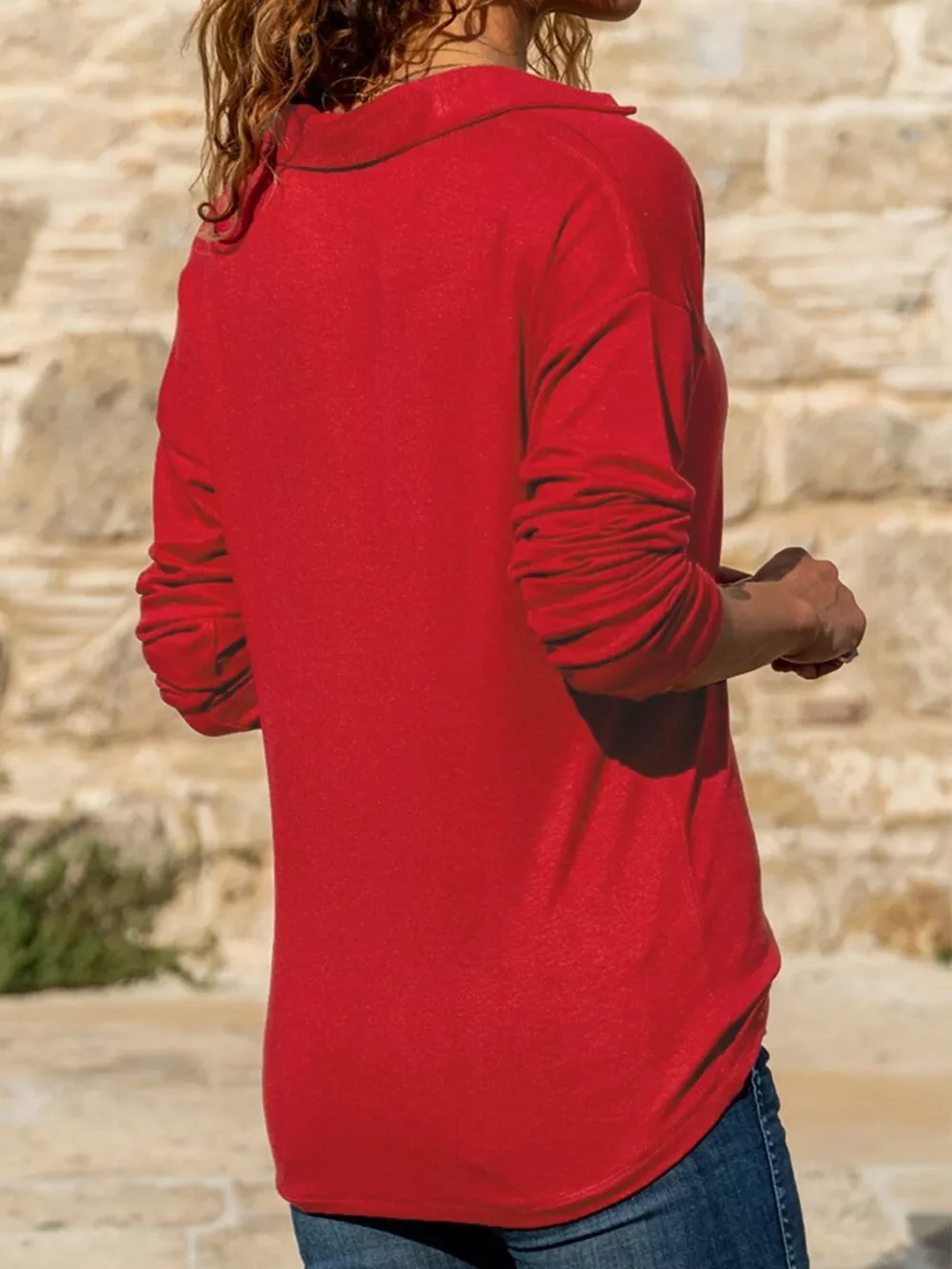 Johnny Collar Long Sleeve Top, image 3