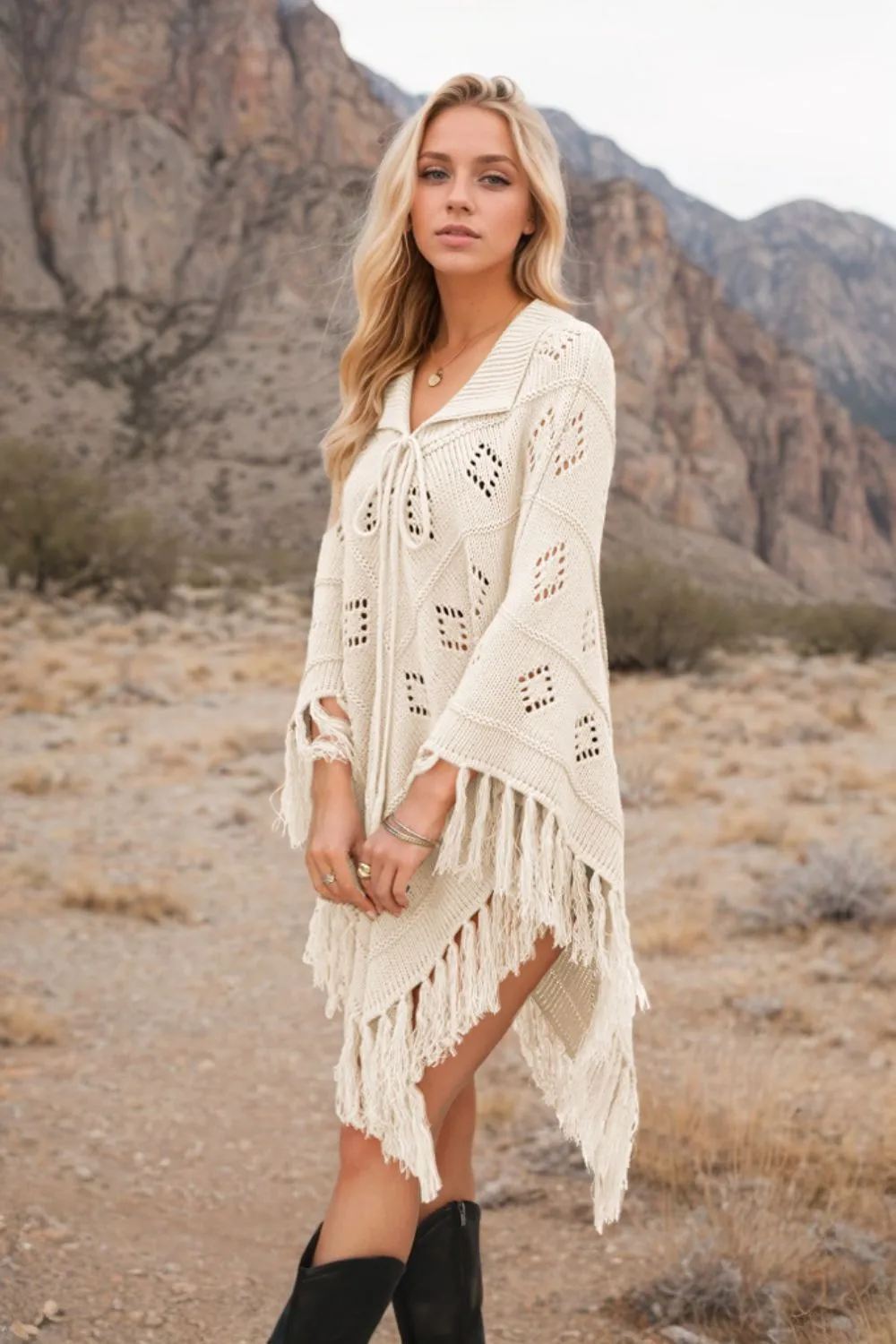 Tassel Hem Knit Cover Up, image 9