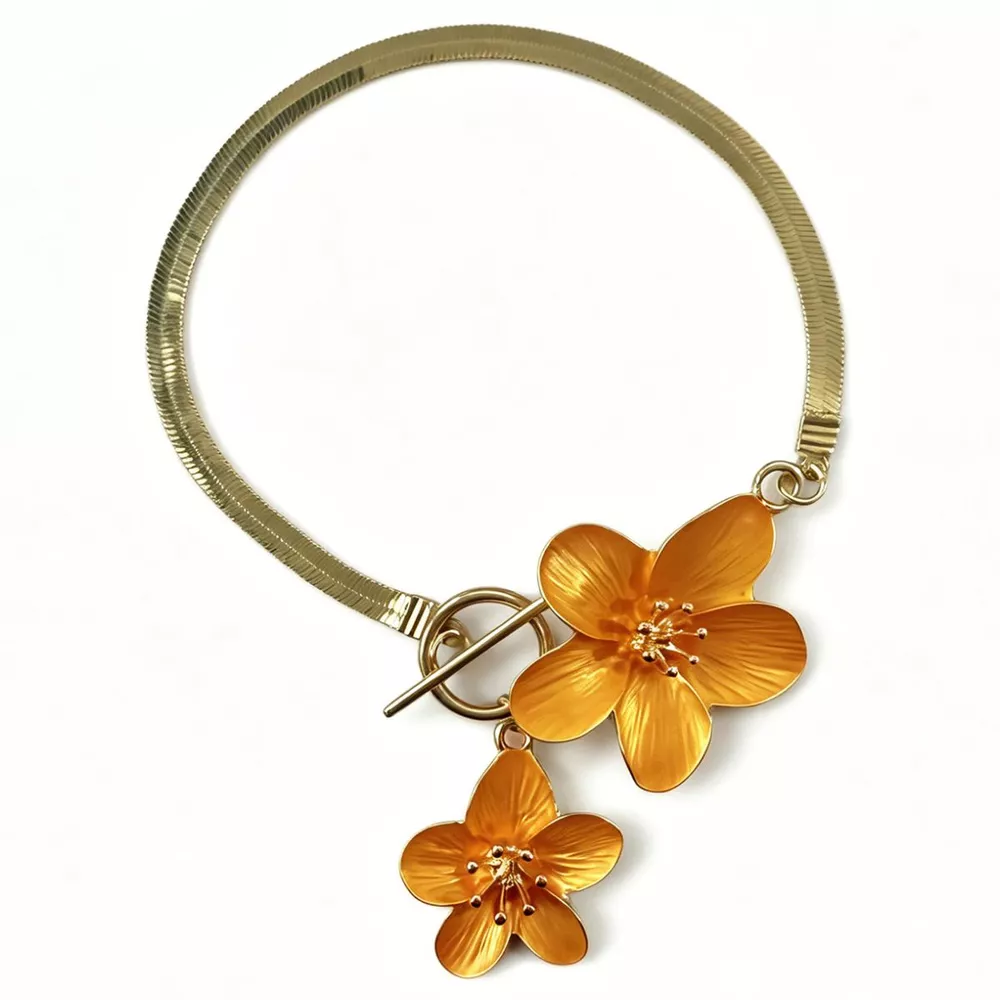 18K Gold-Plated Flower Anklet Bracelets, image 5