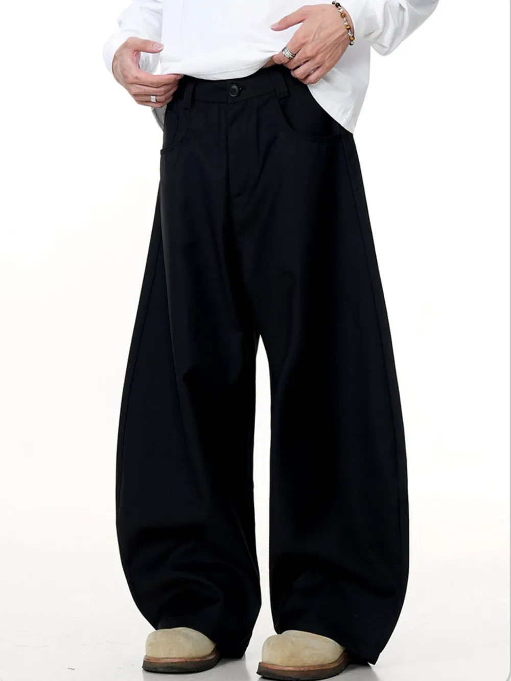 Men's Wide Leg Relaxed Fit Casual Pants, image 8