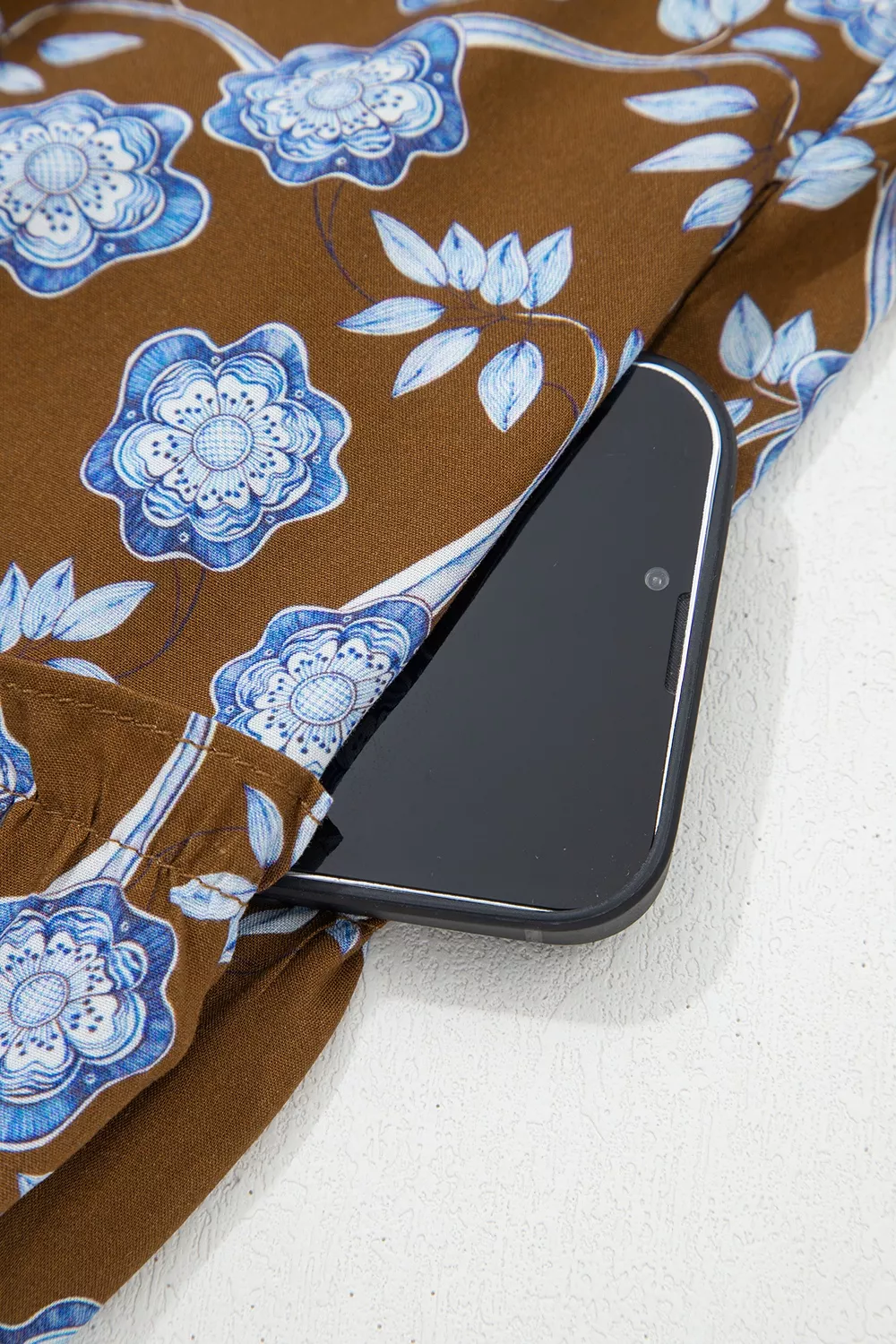 Floral Print Ruffled Detail Shirt Collar Button Down Long Sleeve Dress, image 10