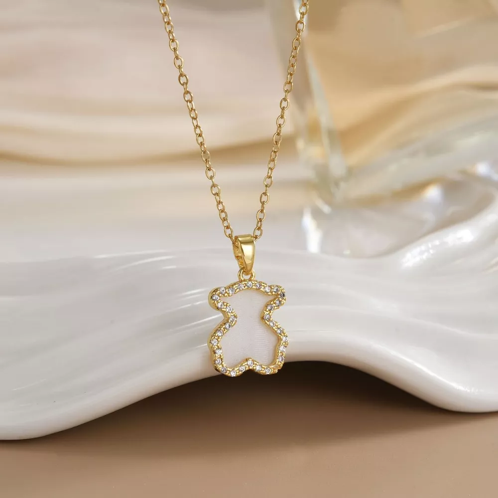 18K Gold-Plated Bear Pendant Necklace, image 2