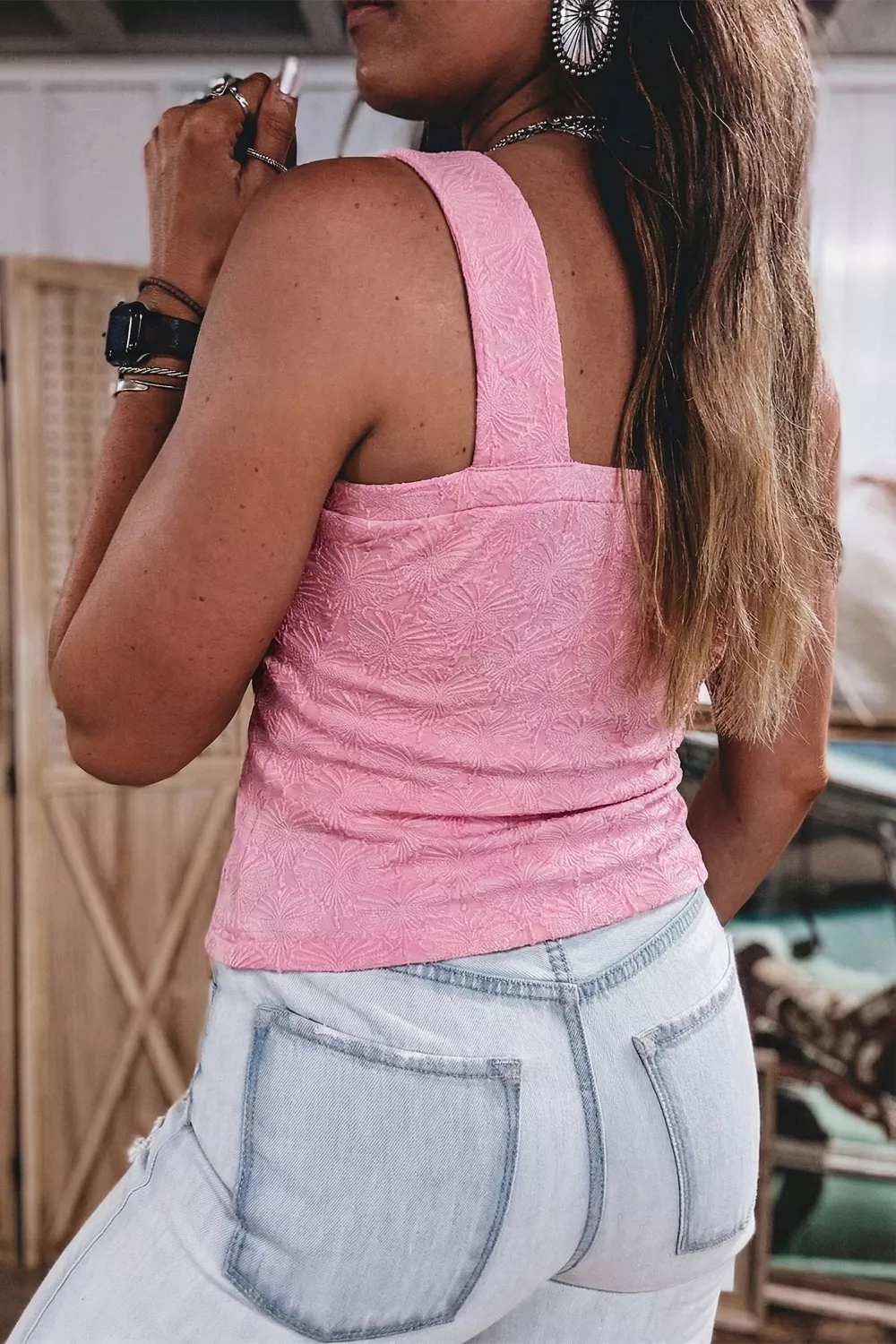 Textured Square Neck Tank, image 2