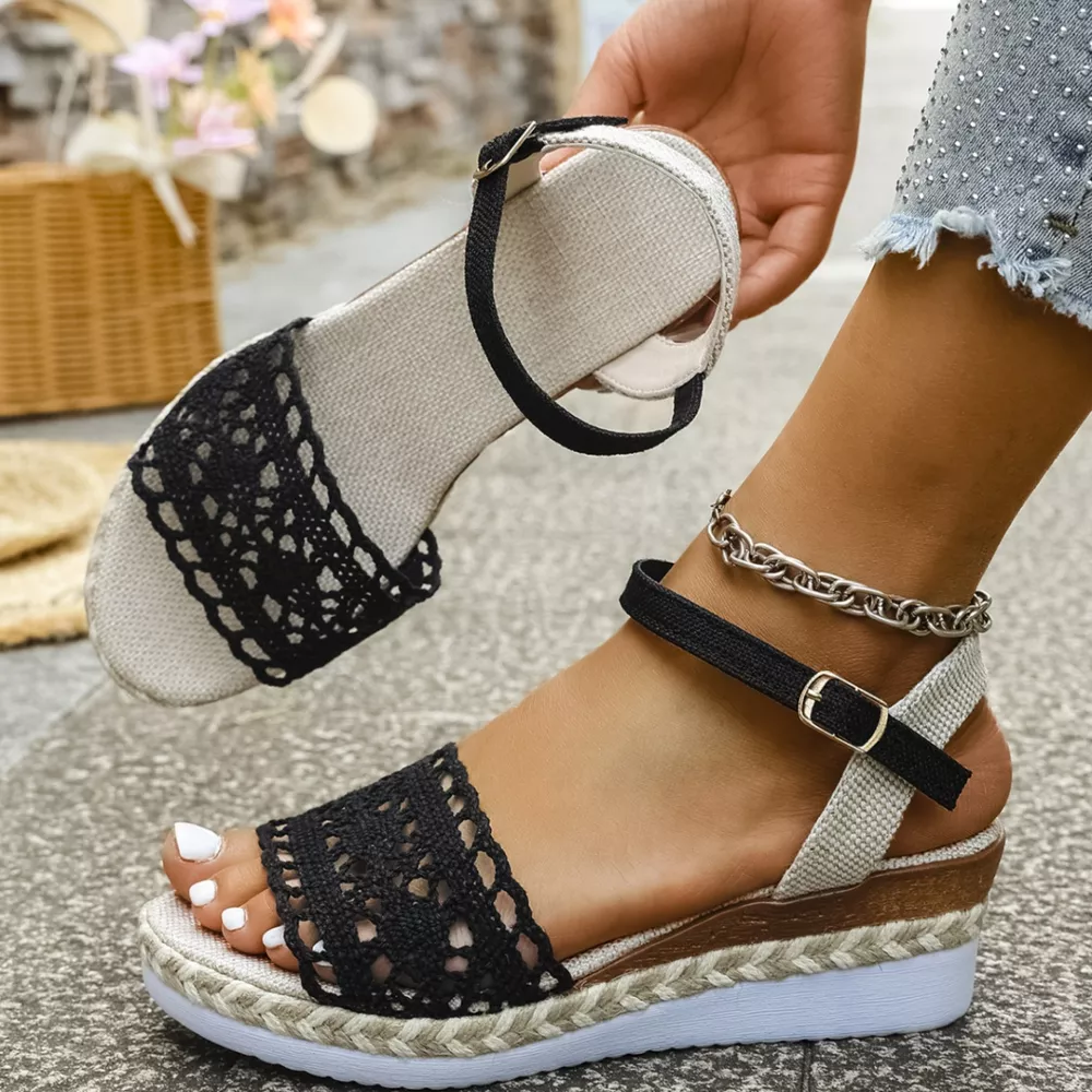 Crochet Espadrille Platform Sandals, image 14