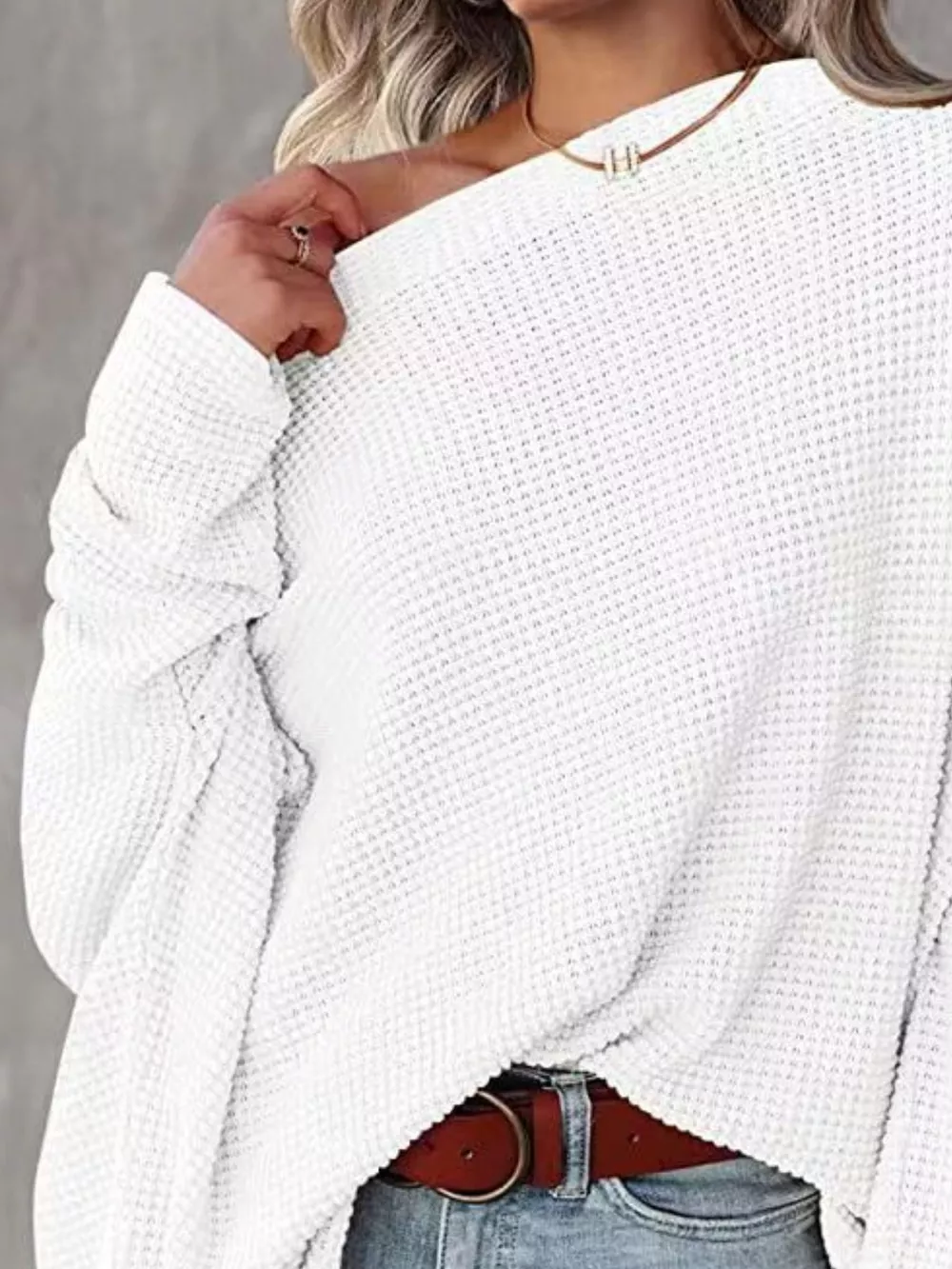 Waffle Knit Boat Neck T-Shirt, image 23