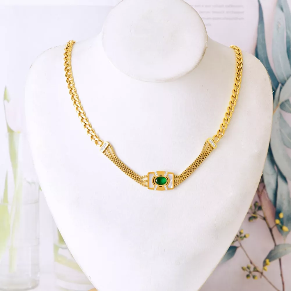 18K Gold-Plated Geometric Necklace, image 4