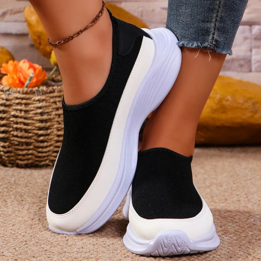 Mesh Contrast Flat Slip-Ons, image 6