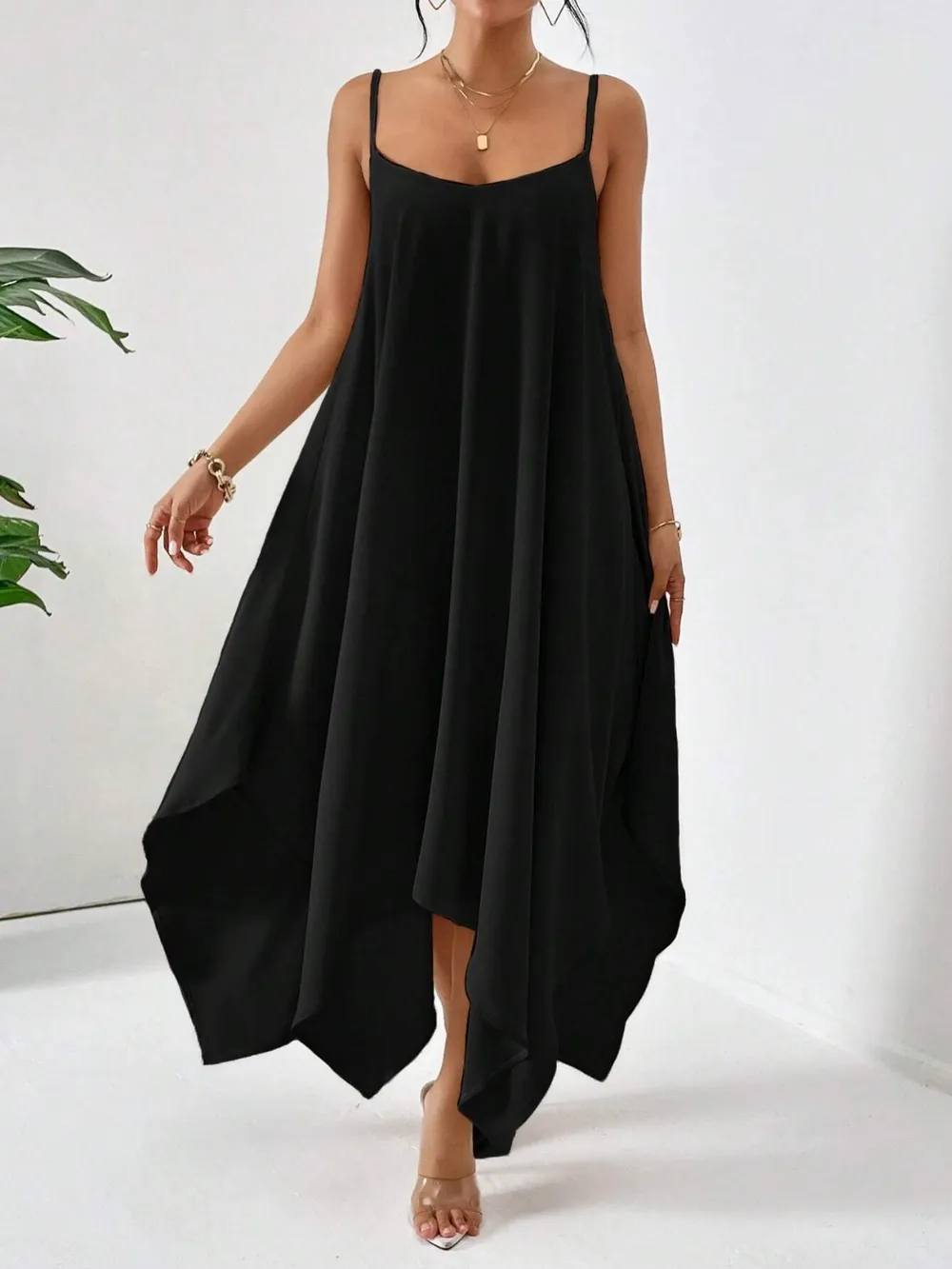 Scoop Neck Midi Cami Dress, image 9