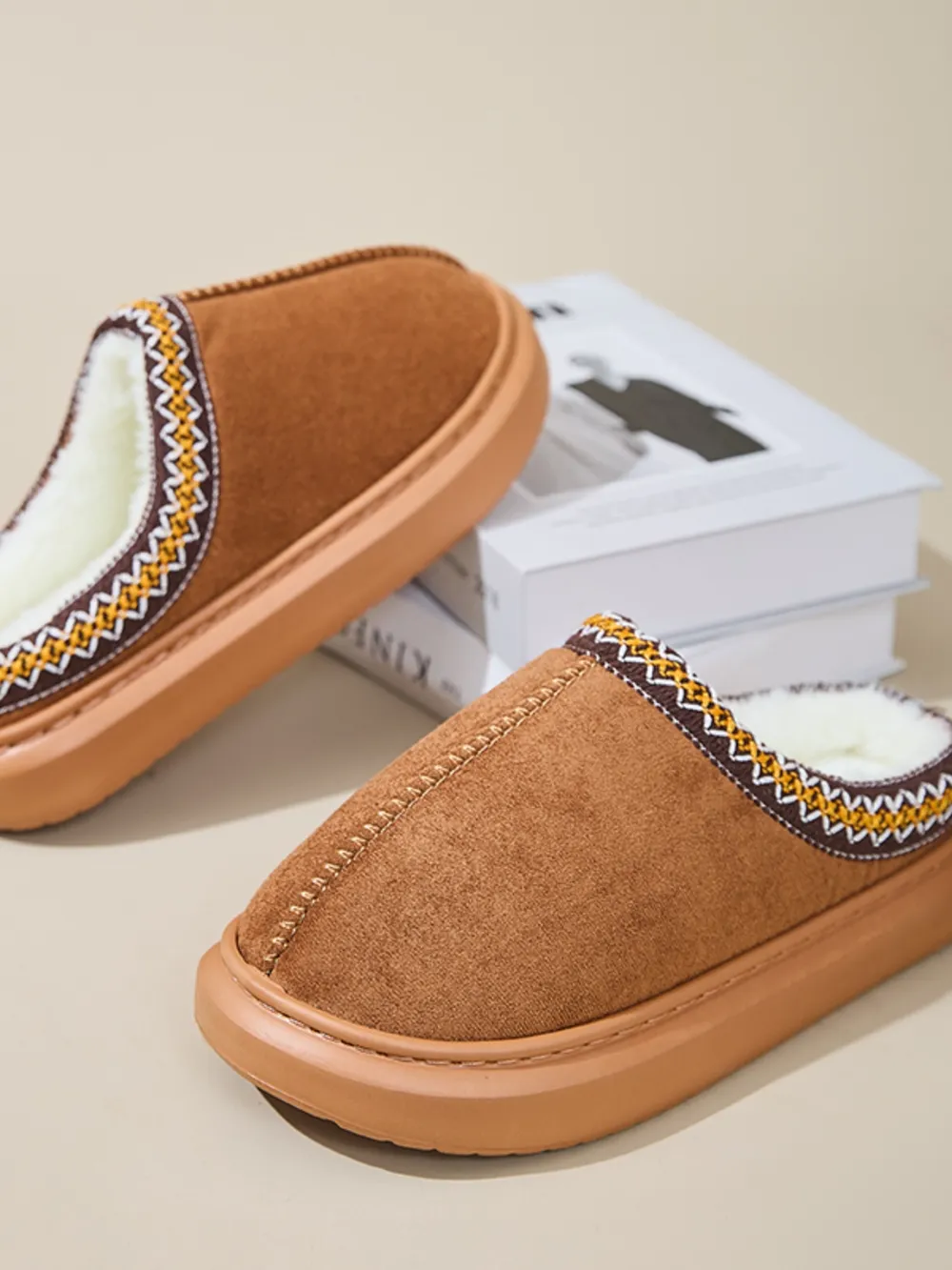 Faux Fur Suede Platform Slippers, image 23