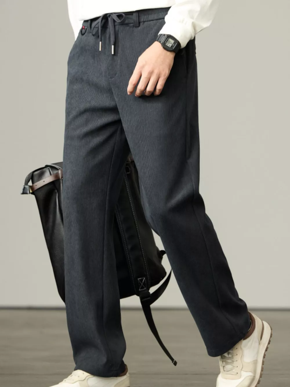 Men's Plus Size Straight-Leg Drawstring Pants, image 5