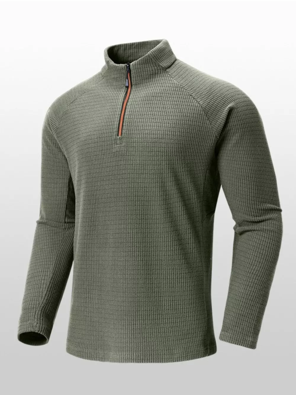 Men's Plus Size Textured Quarter- Long Sleeve Top, image 6
