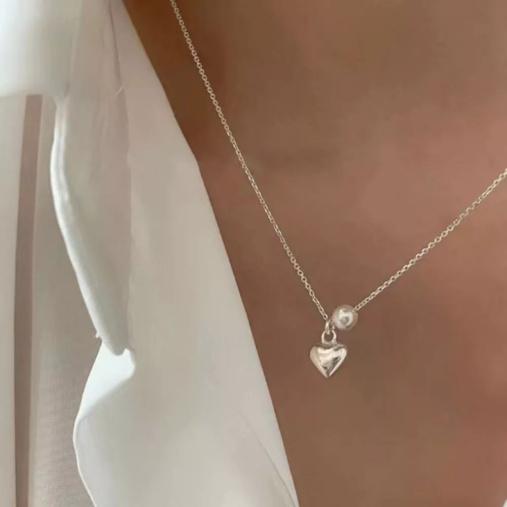 925 Sterling Silver Heart Necklace, image 2