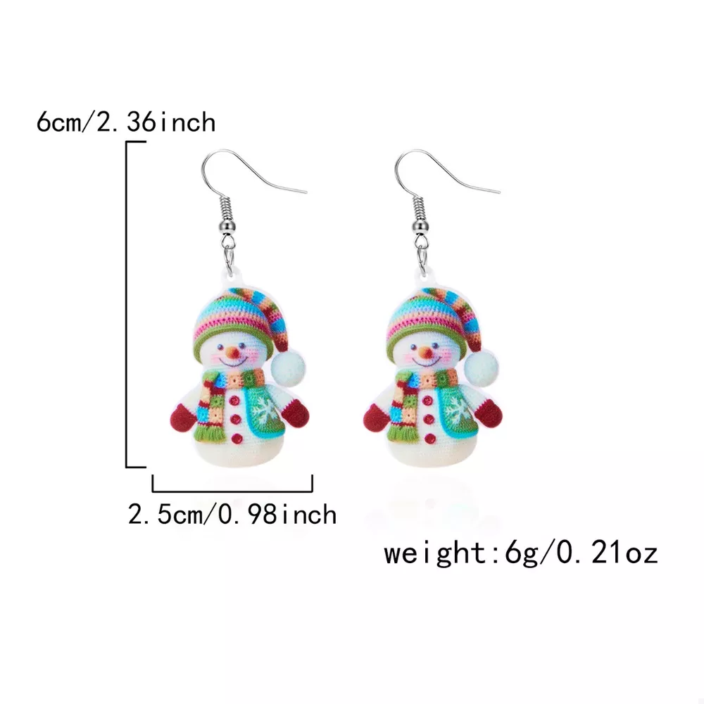 Christmas Snowman Dangle Earrings, image 5