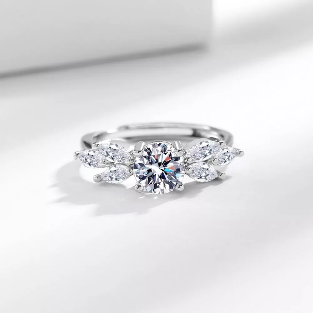 1 Carat 925 Sterling Silver Moissanite Ring, image 2