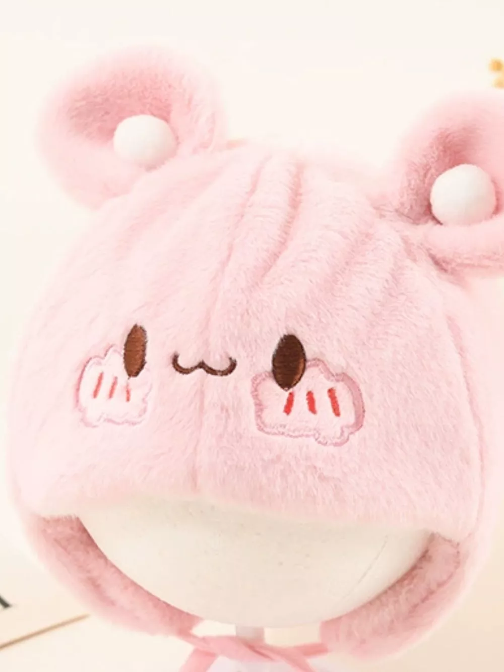 Children's Cute Bear Ear Plush Hat, image 29