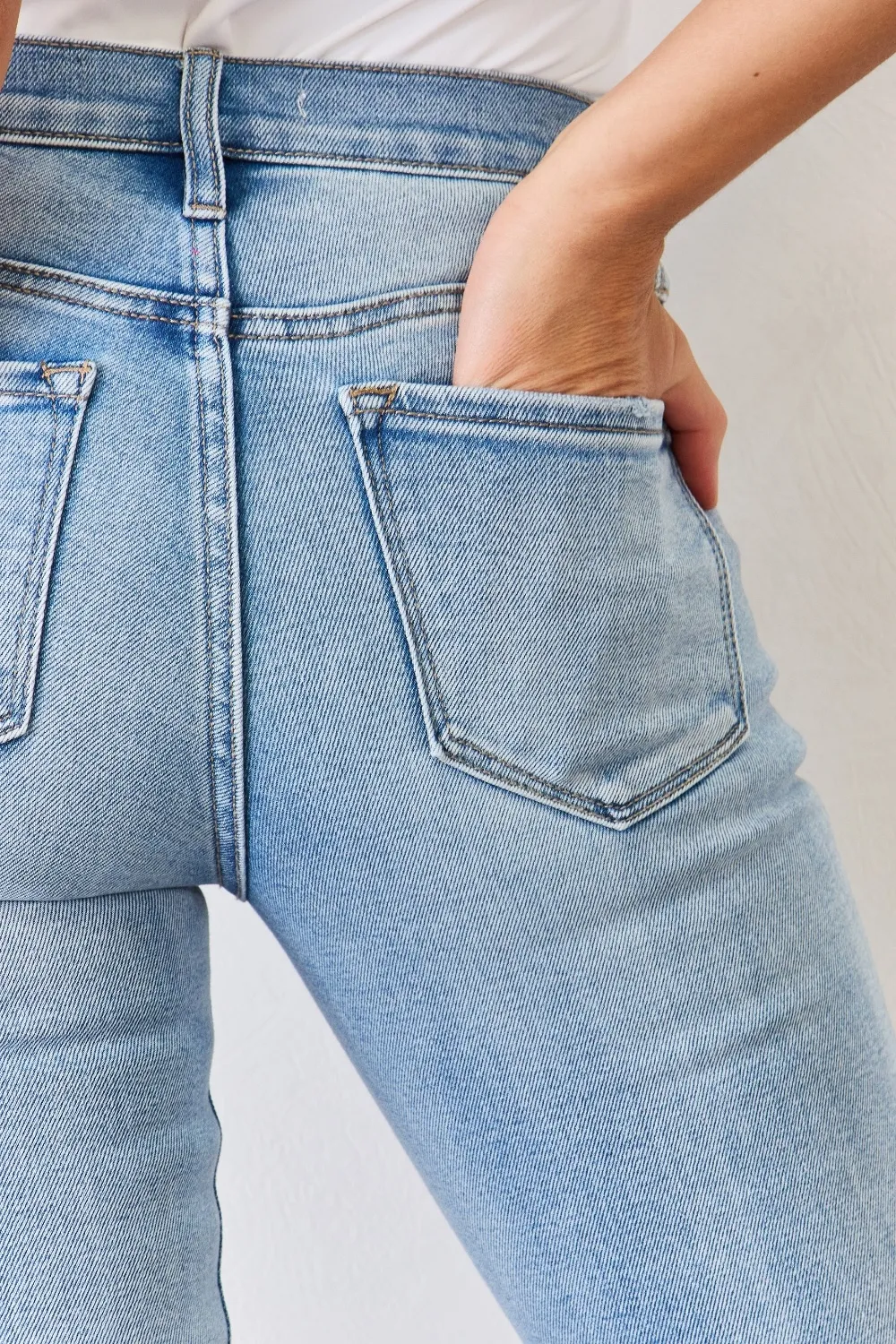 Full Size Mid Rise Y2K Slit Bootcut Jeans, image 5