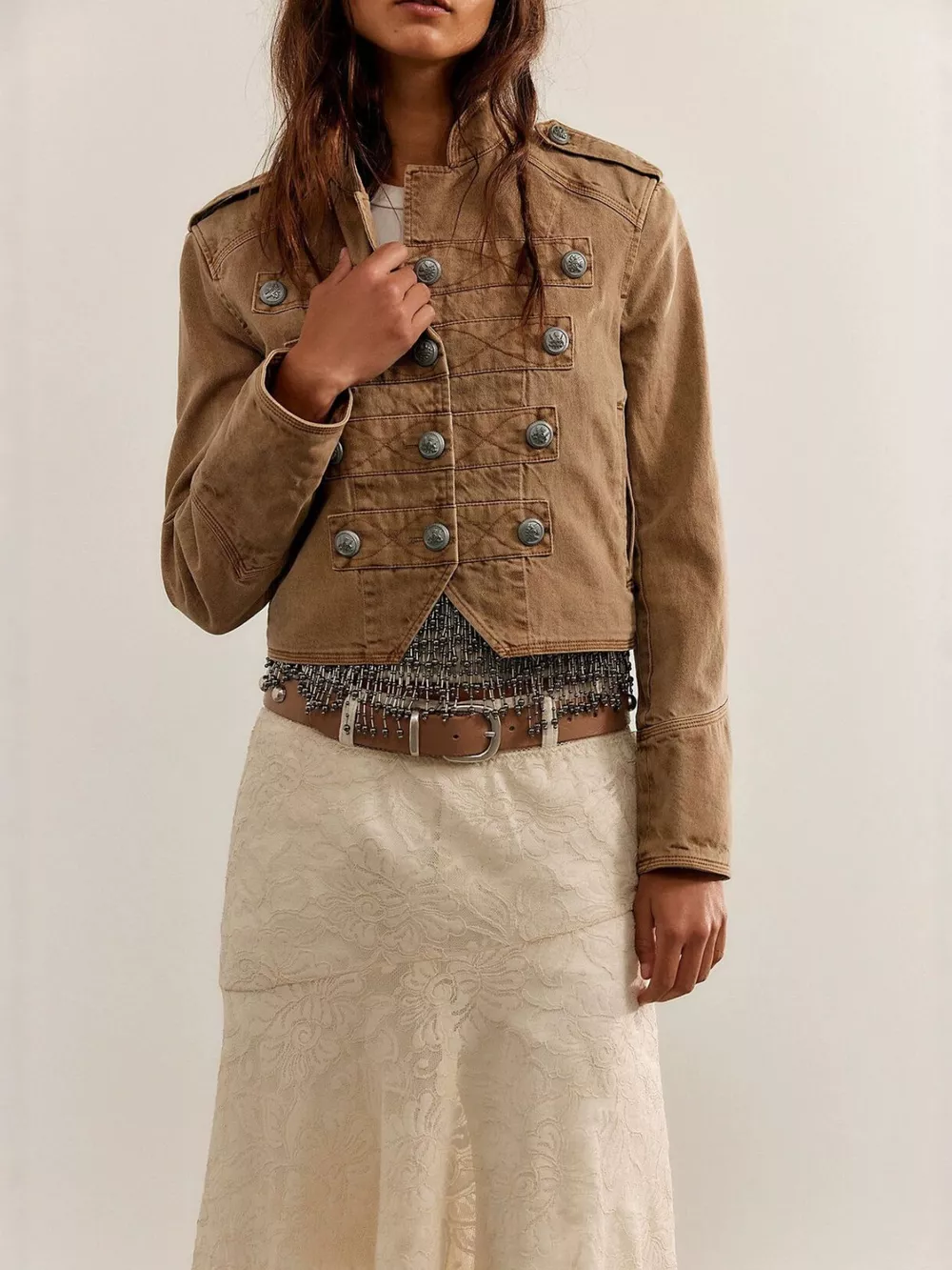 Decorative Button Cropped Jacket, image 12