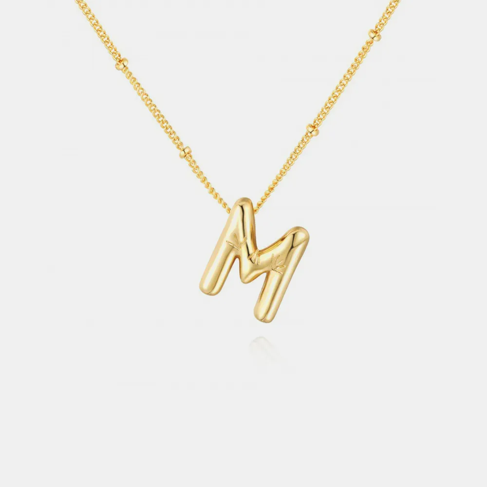 Gold-Plated Bubble Initial Necklace, image 3