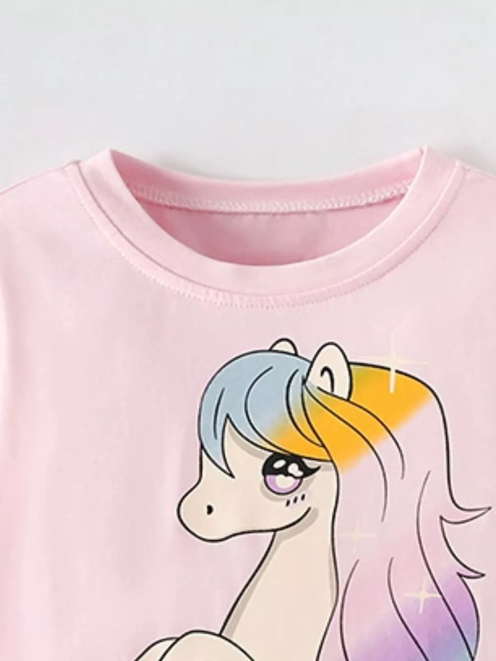 Children's Cute Unicorn Graphic Short Sleeve T-Shirt, image 2